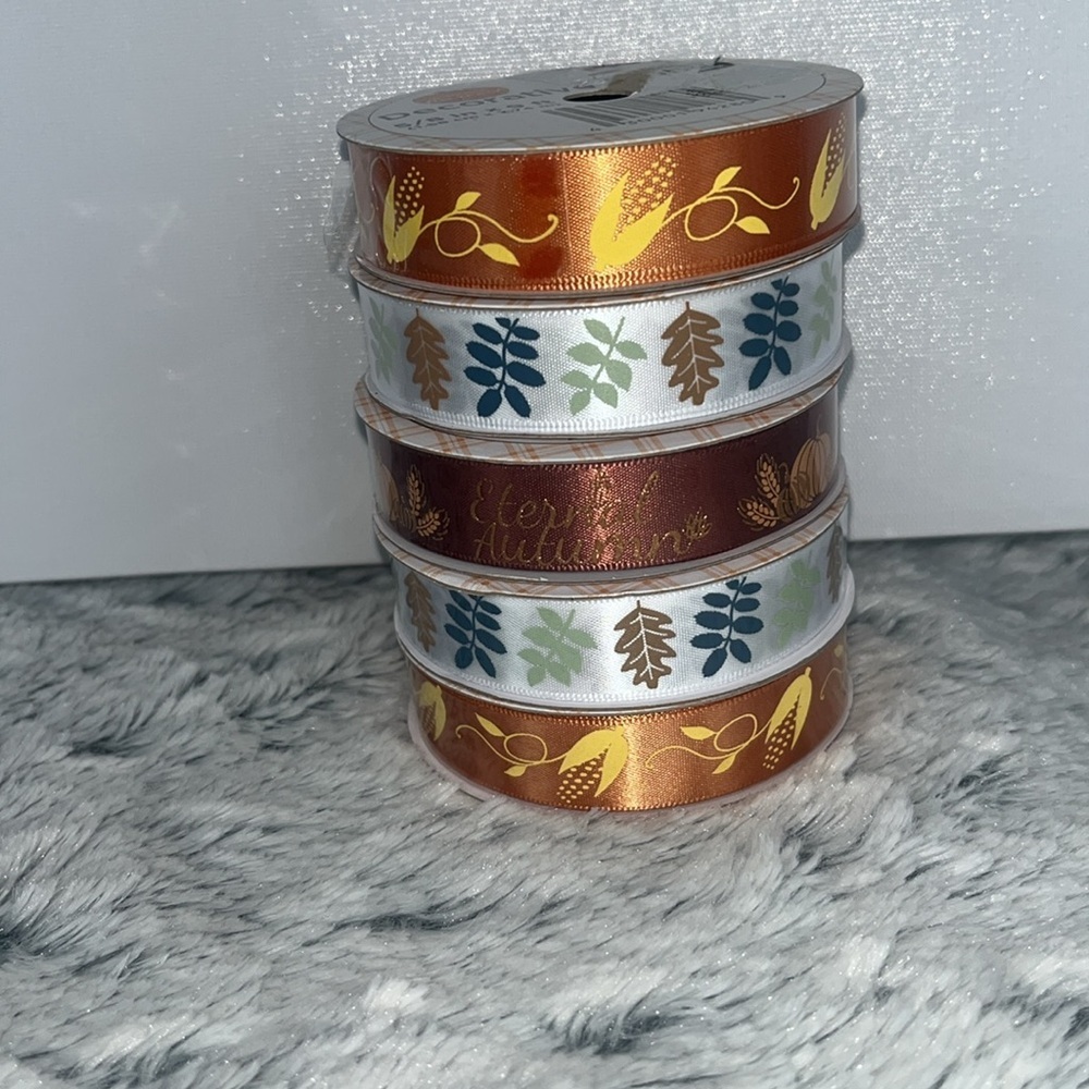 10 spools of Fall Pattern/Colors Ribbon Set - Picture 5 of 8